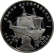 1000 Francs CFA Klaus Stortebeker, Benin, 2002 reverse image