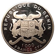 1000 Francs CFA Fokker 100 obverse image