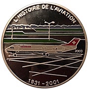 1000 Francs CFA Fokker 100, Benin, 2003 reverse image