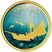 10 Dollars - Elizabeth II Shipwreck; Colourized reverse image