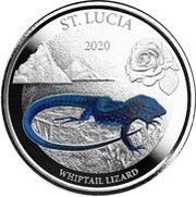 2 Dollars - Elizabeth II Whiptail Lizard; Colourized reverse image