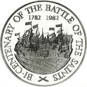10 Dollars - Elizabeth II Battle of the Saints; Silver Proof Issue, Saint Lucia, 1982 reverse image
