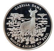1000 Francs CFA Dama Gazelle, Benin, 2004 reverse image