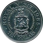 10 Dollars - Elizabeth II Royal Visit reverse image