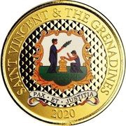 10 Dollars - Elizabeth II Peace and Justice; Colourized reverse image