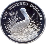 100 Dollars - Elizabeth II Pelican, Saint Vincent and the Grenadines, 1988 reverse image
