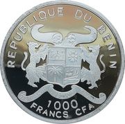 1000 Francs CFA Saddle-billed stork obverse image