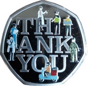 ½ Dollar Thank You; Coloured issue, Samoa, 2020 reverse image