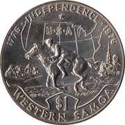 1 Tala - Tanumafili II US Bicentennial, Samoa, 1976 reverse image