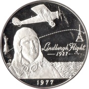 1 Tala - Tanumafili II Charles Lindbergh; Silver Proof issue, Samoa, 1977 reverse image