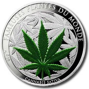 1000 Francs CFA Cannabis Sativa, Benin, 2010 reverse image