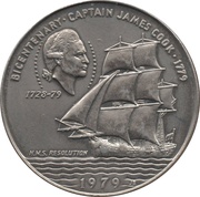 1 Tala - Tanumafili II Captain Cook, Samoa, 1979 reverse image
