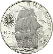 1000 Francs CFA HMS Bounty, Benin, 2010 reverse image