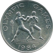 1 Tala - Tanumafili II Olympic Boxing, Samoa, 1984 reverse image