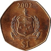 1 Tala - Tanumafili II reverse image