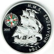 1000 Francs CFA H.M.S. Endeavour, Benin, 2010 reverse image