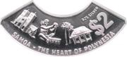 2 Tala - Tanumafili II The Heart of Polynesia, Samoa, 1998 reverse image