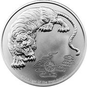 2 Dollars Four Guardians - White Tiger, Samoa, 2023 reverse image
