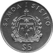 5 Tala - Tanumafili II Robert Louis Stevenson obverse image