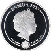 5 Dollars - Elizabeth II Posthumous; Aquaman; Colorized obverse image