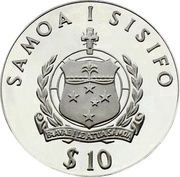 10 Tala - Tanumafili II Summer Olympics 1980; Silver Proof issue obverse image