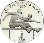 10 Tala - Tanumafili II Summer Olympics 1980; Silver Proof issue, Samoa, 1980 reverse image