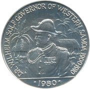 10 Tala - Tanumafili II Dr. Wilhelm Solf, Samoa, 1980 reverse image