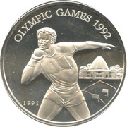 10 Tala - Tanumafili II XXV Summer Olympics - Shot Putter, Samoa, 1991 reverse image