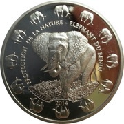 1000 Francs CFA Elephant of Benin, Benin, 2014 reverse image