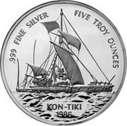 25 Tala - Tanumafili II "Kon-Tiki", Samoa, 1986 reverse image