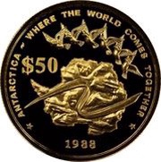 50 Tala - Tanumafili II Trans-Antarctica Expedition, Samoa, 1988 reverse image