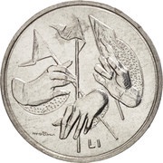 1 Lira Hands with Flags reverse image