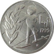 1 Lira Disarmament, San Marino, 1995 reverse image