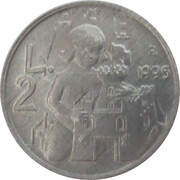 2 Lire Self-Determination of the People, San Marino, 1995 reverse image