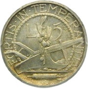 5 Lire Prova reverse image