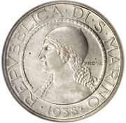5 Lire Prova obverse image