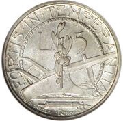 5 Lire Prova reverse image