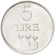 5 Lire, San Marino, 1972 reverse image