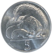 5 Lire European Hedgehog, San Marino, 1975 reverse image