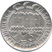 5 Lire The Clear Transparency of the Skies obverse image