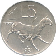 5 Lire, San Marino, 1981 reverse image