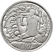10 Lire Safeguarding past Patrimony and Protection of Environment, San Marino, 1973 reverse image