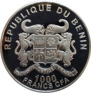 1000 Francs CFA Elephant of Benin obverse image