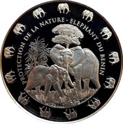 1000 Francs CFA Elephant of Benin, Benin, 2016 reverse image