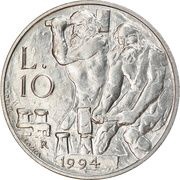 10 Lire, San Marino, 1994 reverse image