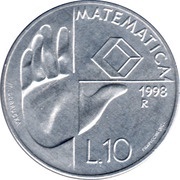 10 Lire Mathematics, San Marino, 1998 reverse image
