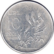 10 Lire The work, San Marino, 2001 reverse image
