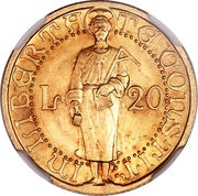 20 Lire reverse image