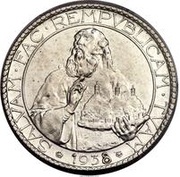 20 Lire Prova, San Marino, 1938 reverse image