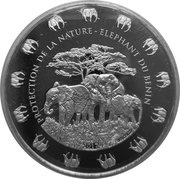 1000 Francs CFA Elephant, Benin, 2017 reverse image